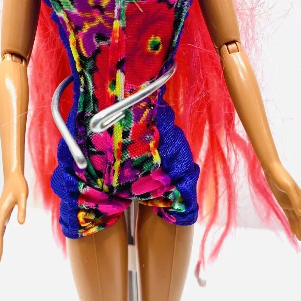 MATTEL BARBIE Doll Pink Orange Articulated Elbows Knees Bodysuit Outfit 12"Tall - Picture 5 of 11